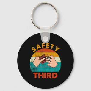 Waarschuwing Fireworks Firecrackers Safety Derde v Sleutelhanger
