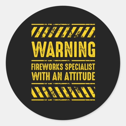 Waarschuwing Fireworks Specialist Pyro Pyrotechnic Ronde Sticker (Voorkant)