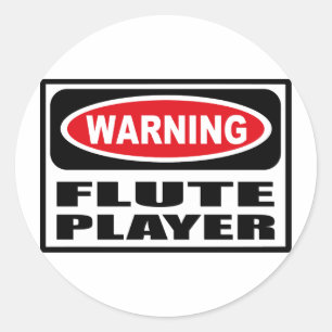 Waarschuwing FLUTE PLAYER Sticker