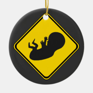 Waarschuwing: foetus Ahead. Keramisch Ornament