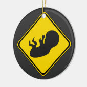 Waarschuwing: foetus Ahead. Keramisch Ornament (Links)