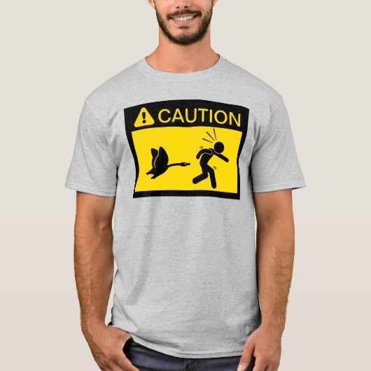 Waarschuwing: ganzen aanvallen t-shirt (Voorkant)