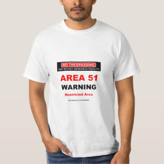 Waarschuwing gebied 51 t-shirt