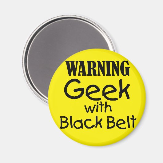 Waarschuwing: geek met zwarte gordelmagneet magneet (Voorkant / Achterkant)