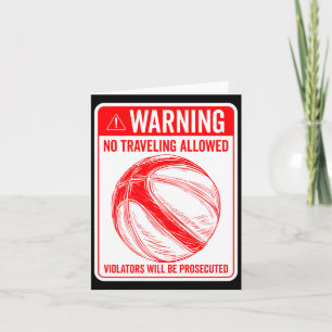 Waarschuwing geen holding reizen bord basketbal  kaart
