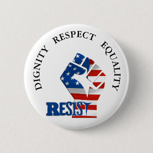 Waarschuwing Gelijkheid respecteren Resist Trump-t Ronde Button 5,7 Cm