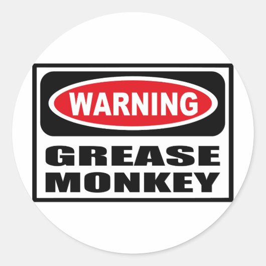 Waarschuwing GREASE MONKEY Sticker (Voorkant)