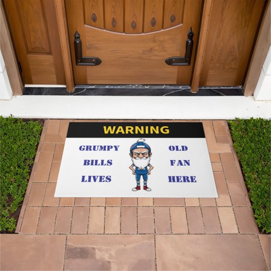 Waarschuwing Grumpy Old Bills Fan woont hier Deurmat (Buiten)