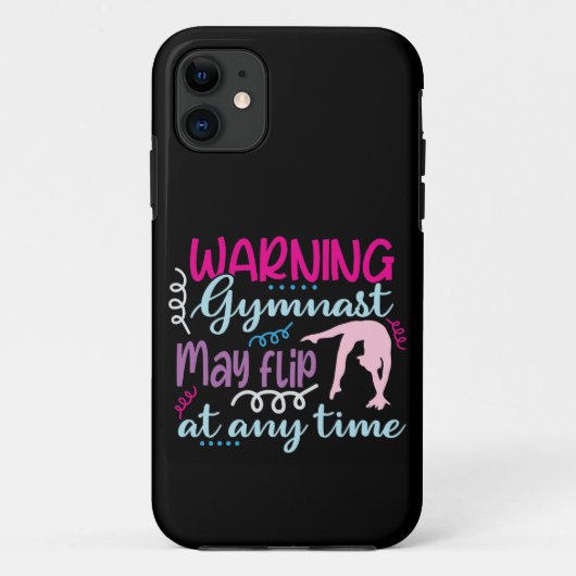 Waarschuwing Gymnast kan op elk moment omdraaien Case-Mate iPhone Case (Achterkant)
