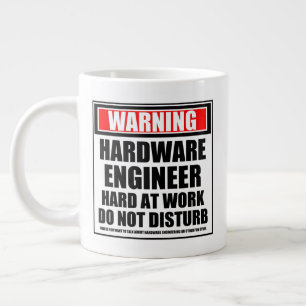 Waarschuwing hardwaretechnicus hard op het werk extra grote beker