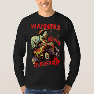 Waarschuwing hartsdrager T Rex Dinosaur Riding Mon T-shirt