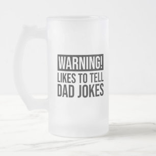 Waarschuwing! Hij vertelt papa Jokes Matglas Bierpul