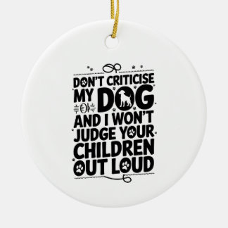 Waarschuwing hondeneigenaar keramisch ornament