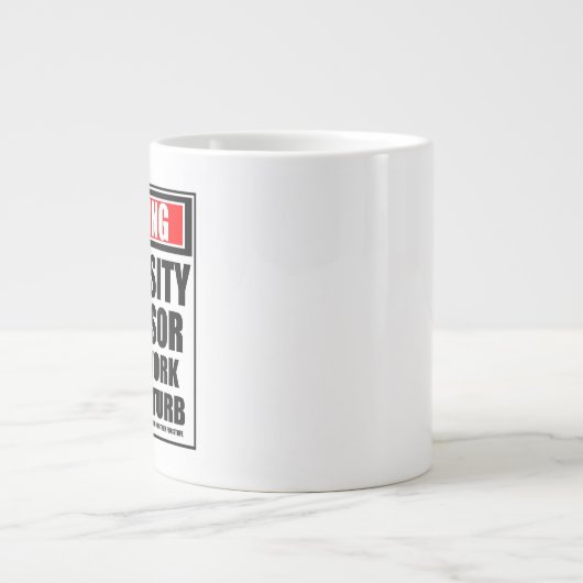 Waarschuwing hoogleraar hard werken extra grote beker (Voorkant)