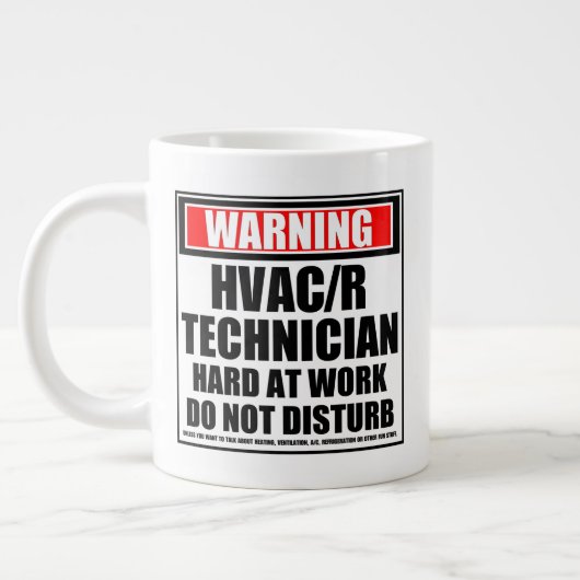 Waarschuwing HVAC/R-technicus hard op het werk Extra Grote Beker (Links)