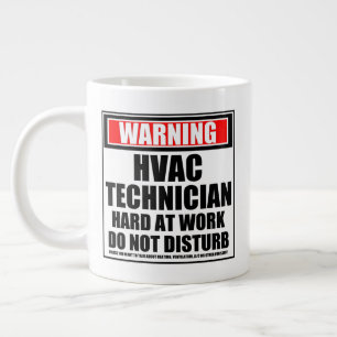 Waarschuwing HVAC-technicus hard op het werk Extra Grote Beker
