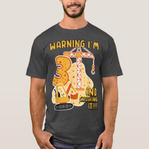 Waarschuwing Ik ben 3 & maak het af Bulldozer vrac T-shirt