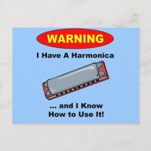 Waarschuwing! Ik heb een Harmonica... Briefkaart