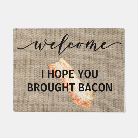 Waarschuwing Ik hoop dat je Bacon hebt meegenomen Deurmat (Voorkant)
