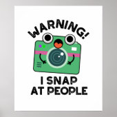 Waarschuwing: ik schaak op mensen grappige camerap poster (Voorkant)