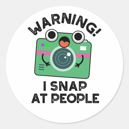 Waarschuwing: ik schaak op mensen grappige camerap ronde sticker (Voorkant)