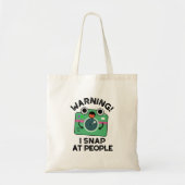 Waarschuwing: ik schaak op mensen grappige camerap tote bag (Voorkant)
