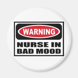 WAARSCHUWING IN BAD MOOD Magnet Magneet