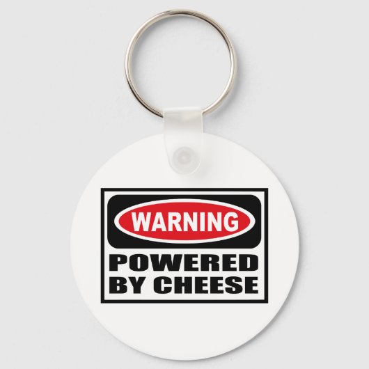 Waarschuwing INGESCHAKELD DOOR KAAS-Sleutelhanger Sleutelhanger (Voorkant)