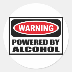 Waarschuwing INGESTELD DOOR ALCOHOL-sticker Ronde Sticker