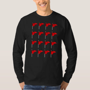 Waarschuwing Internet meme ironie meervoudige rode T-shirt