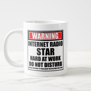 Waarschuwing Internet Radio Ster Hard Werken Extra Grote Beker