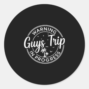 Waarschuwing Jongensreis In Bezig Jongensreis Vaka Ronde Sticker
