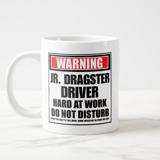 Waarschuwing Jr. Dragster-driver, hard op het werk Extra Grote Beker (Links)