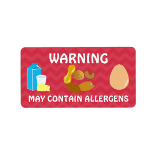 Waarschuwing kan allergenen bevatten Waarschuwende Etiket