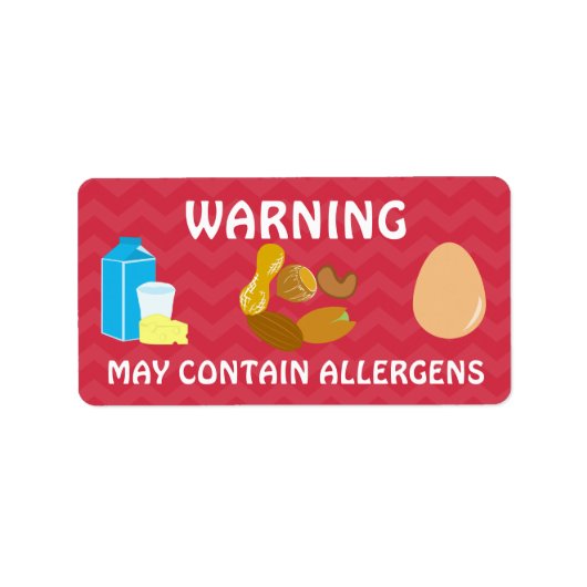 Waarschuwing kan allergenen bevatten Waarschuwende Etiket (Voorkant)
