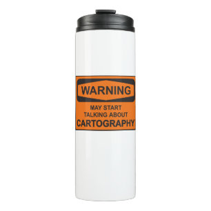 Waarschuwing kan beginnen met praten over cartogra thermosbeker