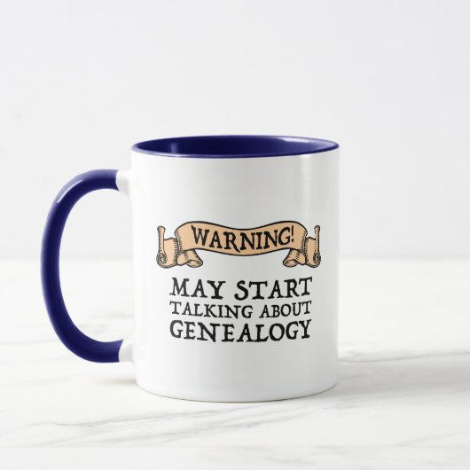 Waarschuwing! Kan beginnen met praten over genealo Mok (Links)