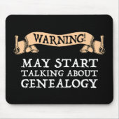 Waarschuwing! Kan beginnen met praten over genealo Muismat (Voorkant)