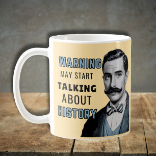 Waarschuwing kan beginnen over geschiedenis, histo koffiemok