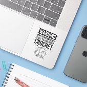 Waarschuwing - Kan beginnen over haken te praten Sticker (Laptop met iPhone)