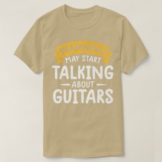 waarschuwing kan beginnen praten over Guitars Funn T-shirt (Design voorkant)
