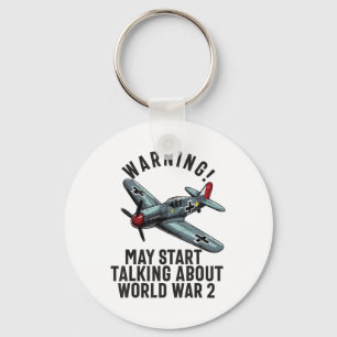 Waarschuwing kan beginnen te praten over WW2 World Sleutelhanger