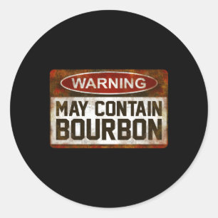 Waarschuwing kan Bourbon bevatten Ronde Sticker