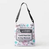 Waarschuwing! Kan flauwvallen Crossbody Tas (Achterkant)