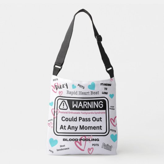 Waarschuwing! Kan flauwvallen Crossbody Tas (Voorkant)
