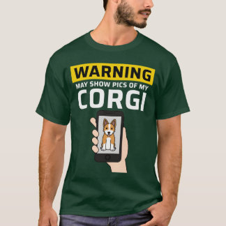 Waarschuwing Kan Foto's Van Mijn Corgi Retro Bevat T-shirt