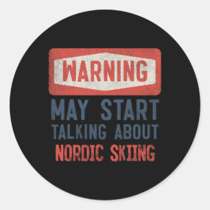 Waarschuwing Kan Gaan Praten Over Langlaufen  Ronde Sticker