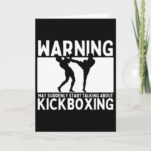 Waarschuwing Kan Plotseling Beginnen Over Kickboxe Kaart (Voorkant)