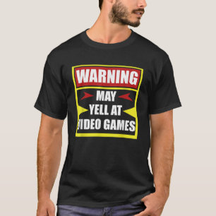 Waarschuwing kan schreeuwen bij videogames Funny G T-shirt