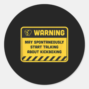 Waarschuwing Kan Spontaan Beginnen Te Praten Over Ronde Sticker